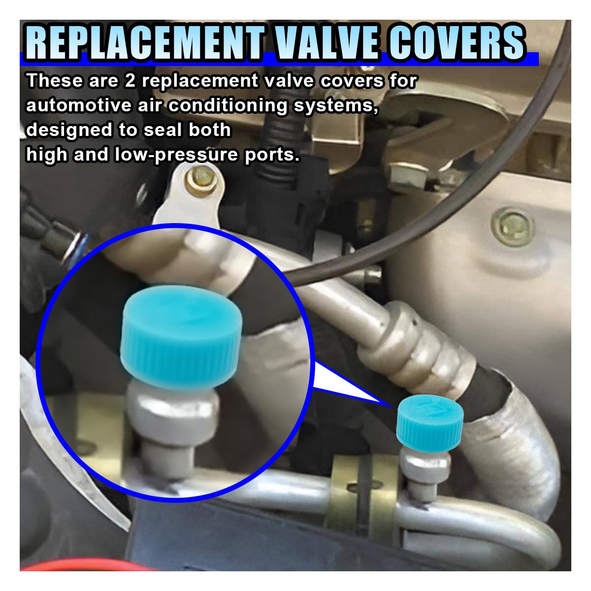 Snapklik.com : 2PCS Car A/C Charging Valve Caps, Leakproof R134a Air ...