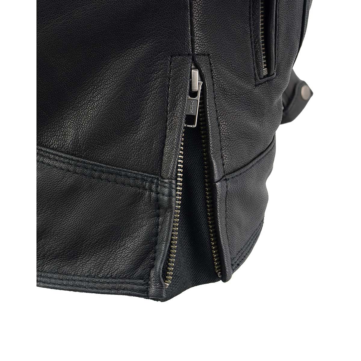 Milwaukee Leather MLL2551 Womens Scooter Black Leather Vented Lightweight Triple Stitch Motorcycle Jacket — view 7