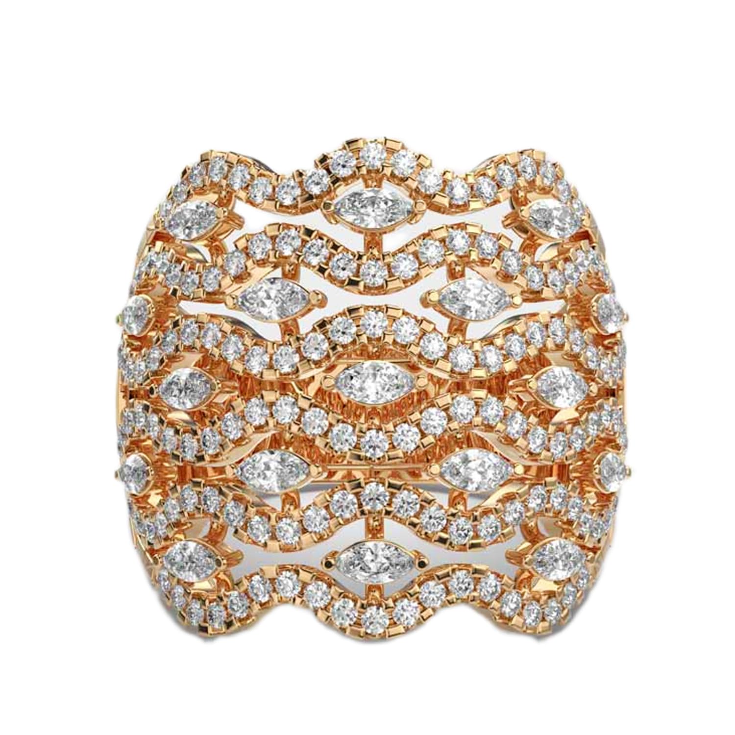 Bague cocktail vagues moissanite argent 925 : le luxe accessible sans ternir - 5