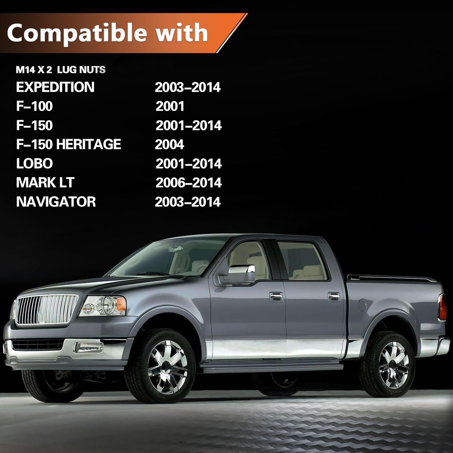 M14x2 20+6 Lug Nuts & Wheel Lock kit Compatible with Expedition 2003-2014 & F-150 2001-2014 & Linccoln Mark LT 2006-2014