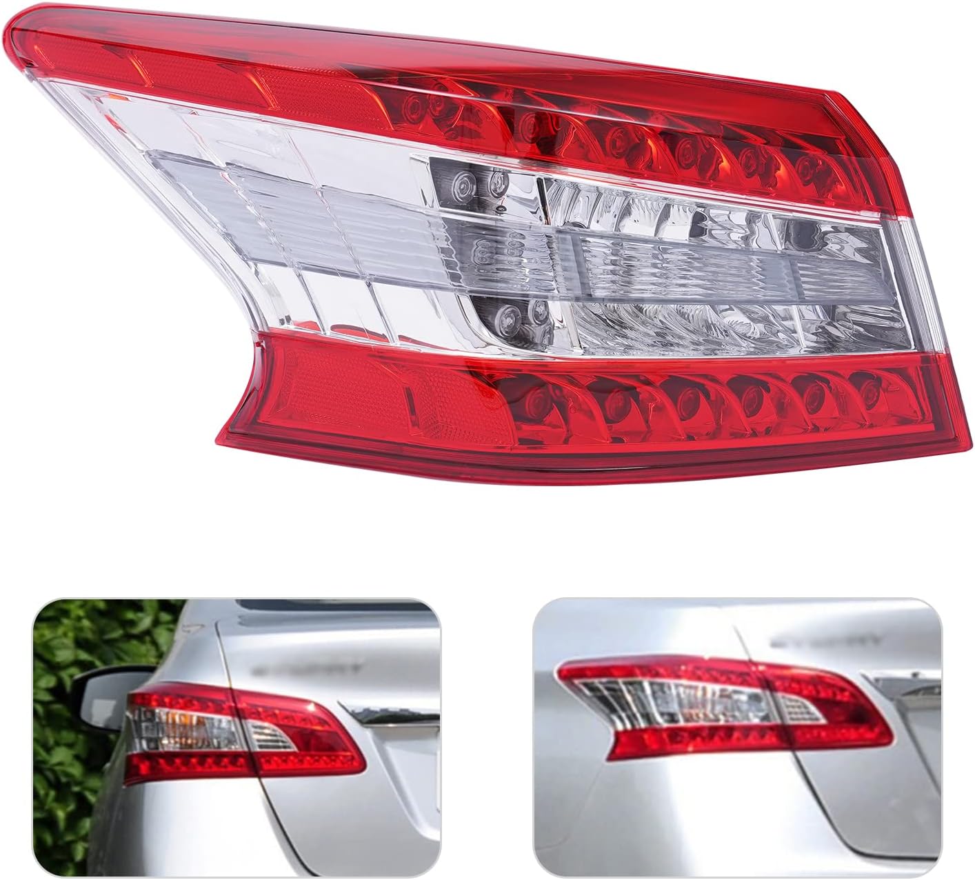 Tail light Assembly Compatible With Nissan Sentra 2013 2014 2015 LED Left Driver Side 265553SG0A, NI2804100 (Left Driver Side)