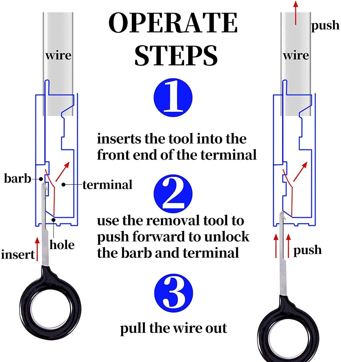 70 Pcs Terminal Removal Key Tool, CPWUFIYD Terminal Pin Extractor Puller Repair Remover Key Tools for Most Connector Terminal