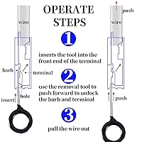 Vista 2 de Herramienta de extracción de terminales de 70 piezas, extractor de pasadores, removedor de reparación para la mayoría de terminales de conector