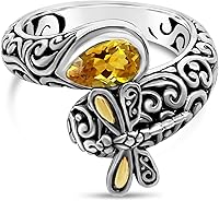 Vista 4 de Sterling Silver 925 and 18K Gold with Gemstones Ring