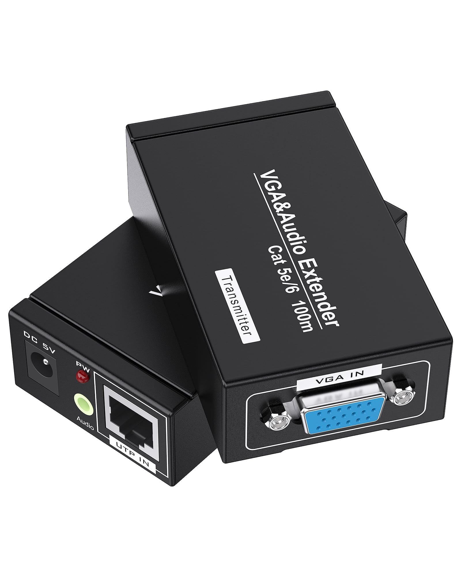 VGA Over Ethernet, Jaremite VGA Video Extender Transmitter Receiver Over Cat5e Cat6 Ethernet Cable (328ft/100m, Sender+Receiver)-image-48