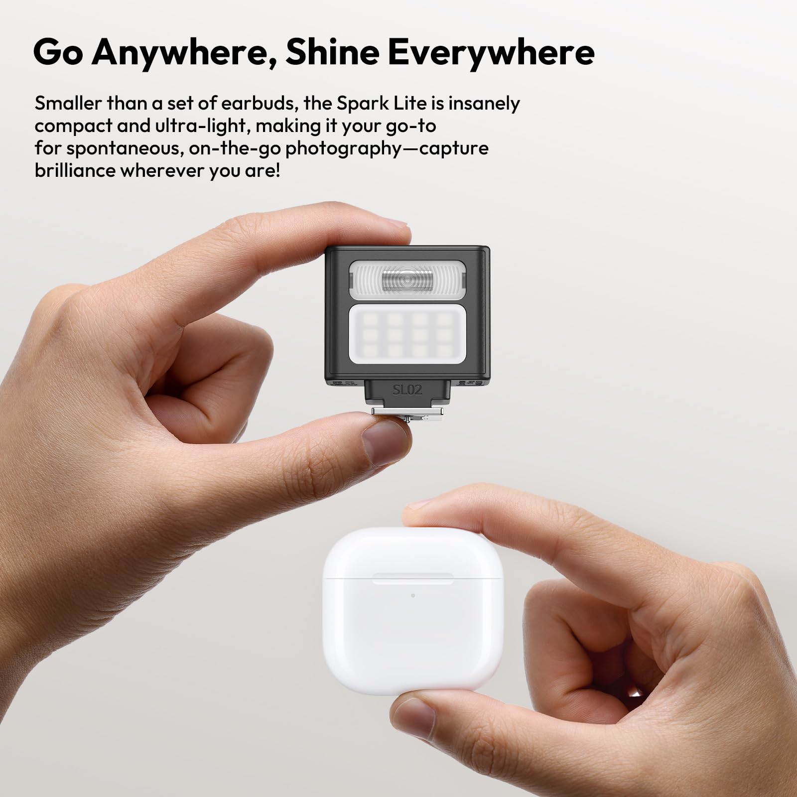 ULANZI SL02 Mini Flash Speedlite with Video Light, GN8 6500K Camera Mini Flashlight for Canon Fuji Sony Nikon and Othe SLR Digital Cameras, 4 Power Levels Camera Flash Speedlight NOT Fit Sony ZV -1F