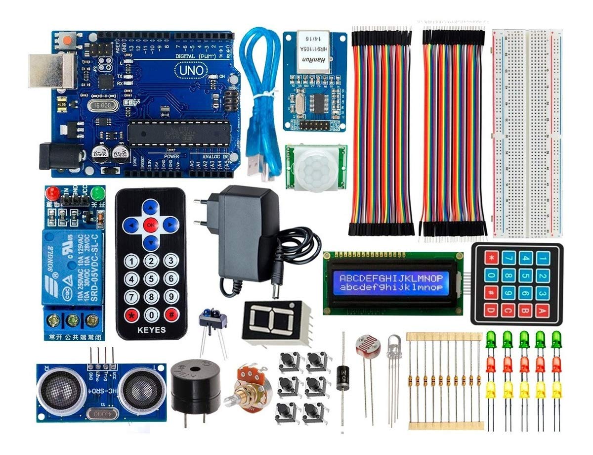 REES52REES52 Uno R3 Automation Wifi Robotics Kit For 1 Channel Relay Module, Pir Motion Sensor Module, 16 * 2 Lcd Display,Ultrasonic sensor Module, Breadboard, Membrane Switch Keypad For Jumper Wire