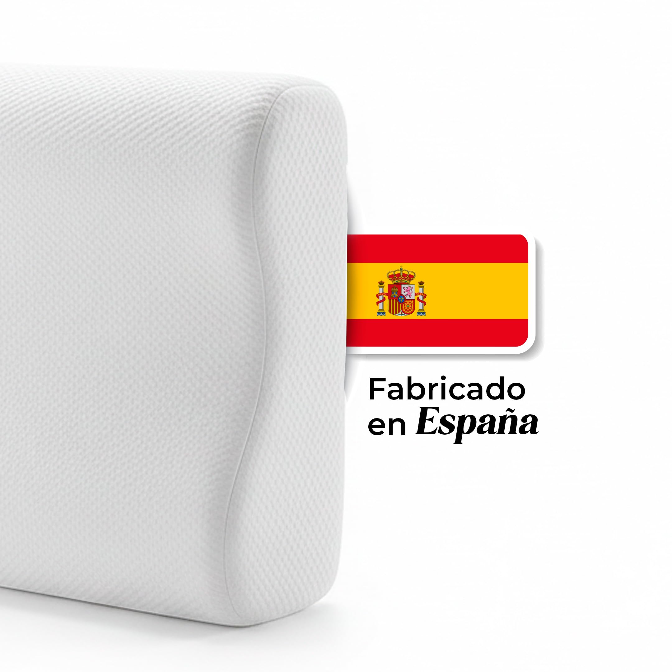 Aznar Almohada Viscoelástica Cervical 65 Cm Adaptación Ingravidez Soporte Anatómico Tejido Transpirable Núcleo Memory Foam Antipresión Dolor Cuello Funda Extraíble Alta Densidad Sueño Reparador