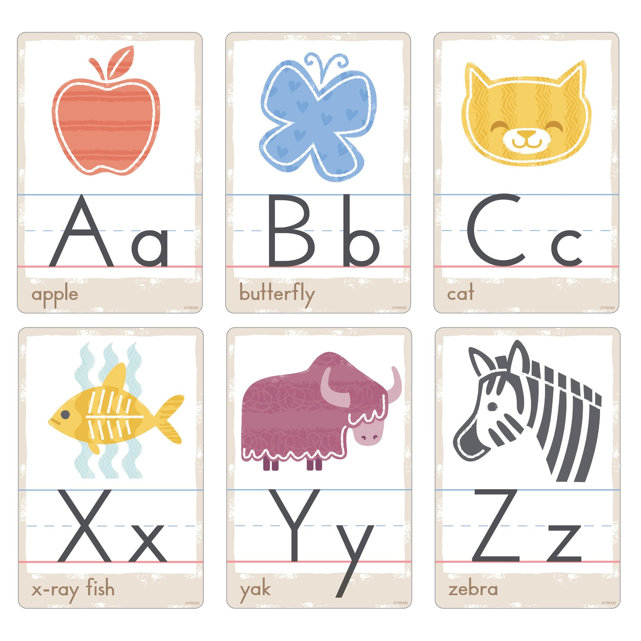 Good Nature Alphabet Cards Learning Set by Trend, 32 Decorative Cutout Pieces for Teaching Letters and Phonics