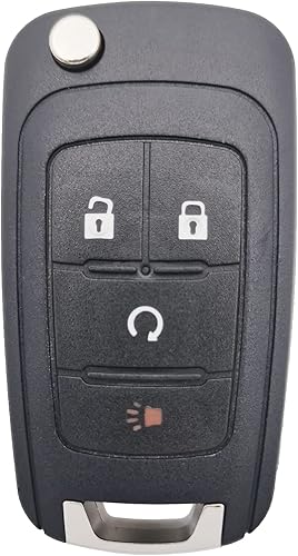 Guibuhuse Carcasa para llavero de entrada sin llave apta para GMC Terrain Chevrolet Equinox Chevy Sonic 4 botones