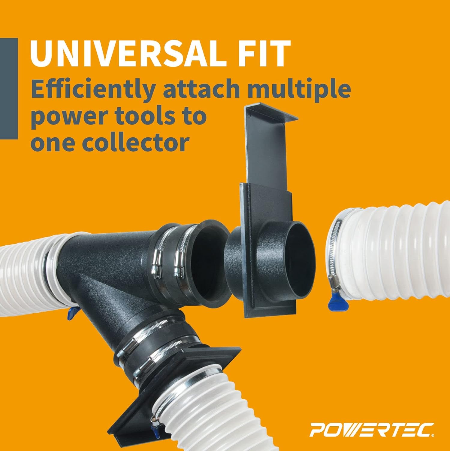 POWERTEC 70108-P4V 4 Inch Blast Gate for Dust Collector, Dust Collection Fittings – 4PK