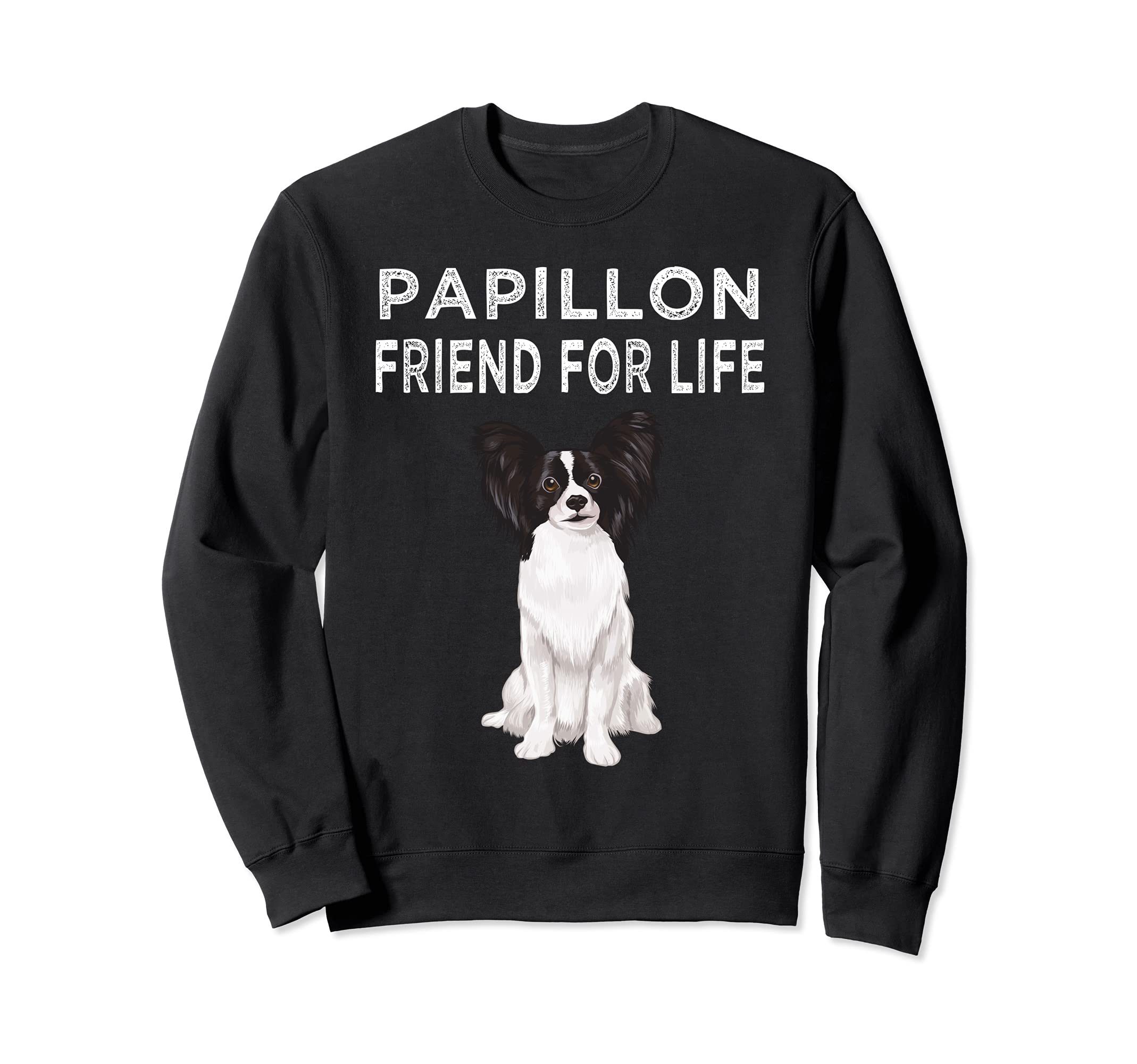Papillon Friend For Life Dog Lover Friendship Sweatshirt, Black