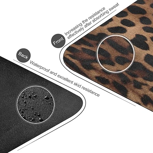 Miniatura 3 de Tapete de yoga con estampado de leopardo, antideslizante, de goma natural, para entrenamiento en casa, gimnasio, estiramiento, pilates, con bolsa de