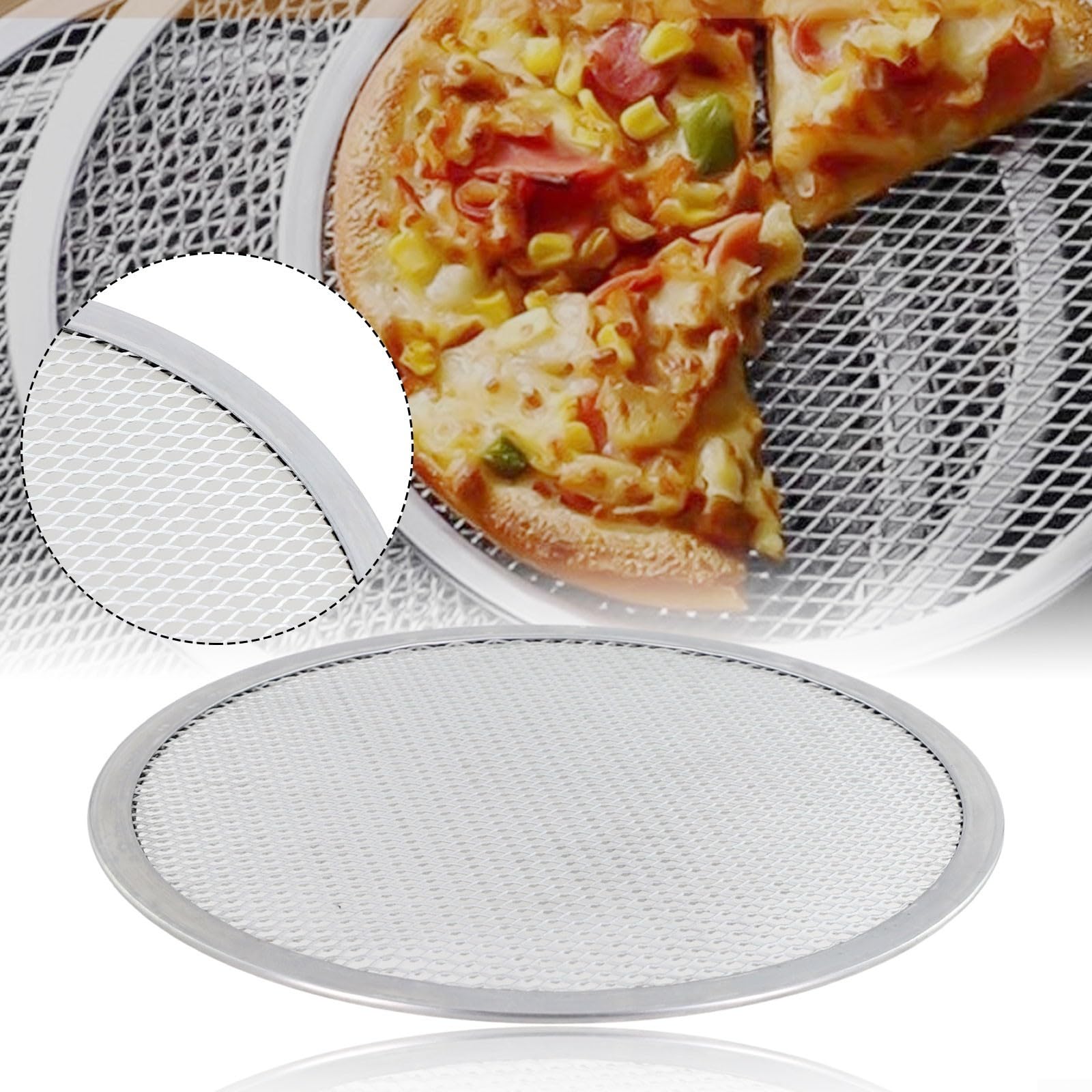 Palque Teglia Per Pizza Rotonda 33cm | Antiaderente Ceramica | Forata Per Base Croccante - 4