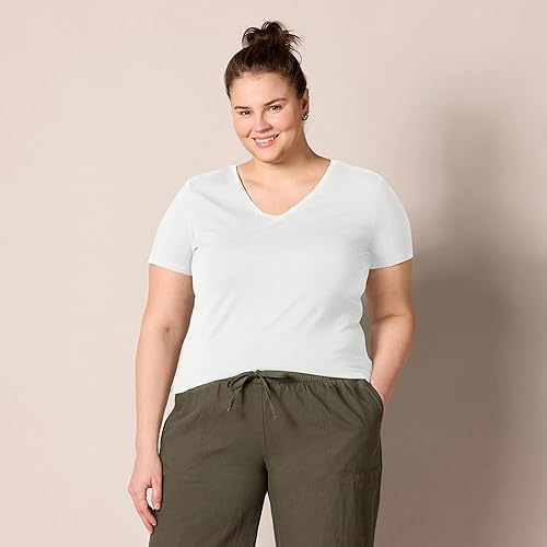 Vista 367 de Yaxa Essentials Women's Regular-Fit Short-Sleeve Crewneck T-Shirt