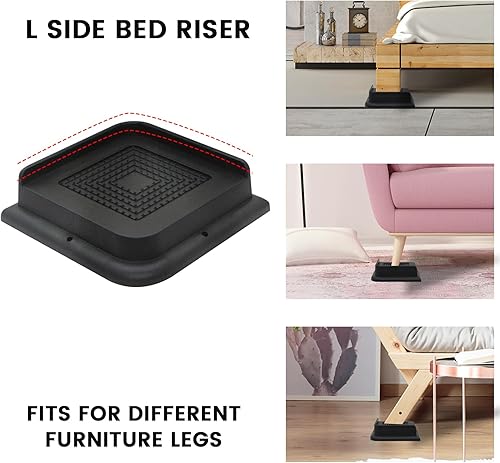 Vista 3 de Elevadores de Cama Resistentes, Elevadores de Muebles de Gran Tamaño, Soporta Hasta 6000 Libras, Eleva 1 Pulgada para Sillón, Sofá, Mesa, Silla