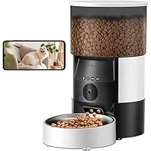 Mangeoire automatique pour chat Ducksky avec appareil photo, distributeur de nourriture pour chien chronom&eacute;tr&eacute; WiFi 2,4 GHz avec contr&ocirc;le APP, mangeoires &agrave; nourriture s&egrave;che automatique 3 L pour animaux de compagnie avec vid&eacute;o HD, 1 &agrave; 8 repas/jour, enregistreur vocal de 10 secondes (appareil photo et WiFi)