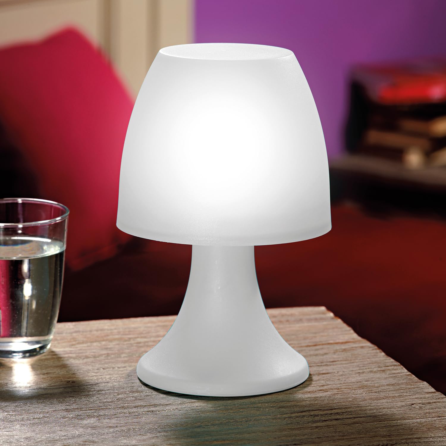 Coopers of Stortford - Mushroom Table Lamp - Battery Operated LED Lights with 6 LEDs for Portable Cable-Free Illumination