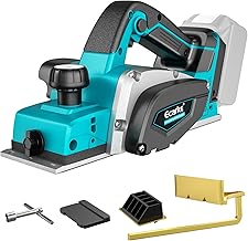 Ecarke Cordless Edge Planer 750W for Makita 18V Battery, Brushless Electric Planer - 15000rpm, 82mm Planer Width, 0-2mm Depth Adjustment - Ideal for Woodworking, Furniture and DIY Projects - Without Battery