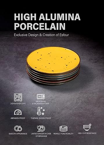 Miniatura 4 de Juego de 6 platos de postre de 8.7 pulgadas, aptos para microondas, horno, lavavajillas, resistentes a los arañazos, porcelana. Platos pequeños