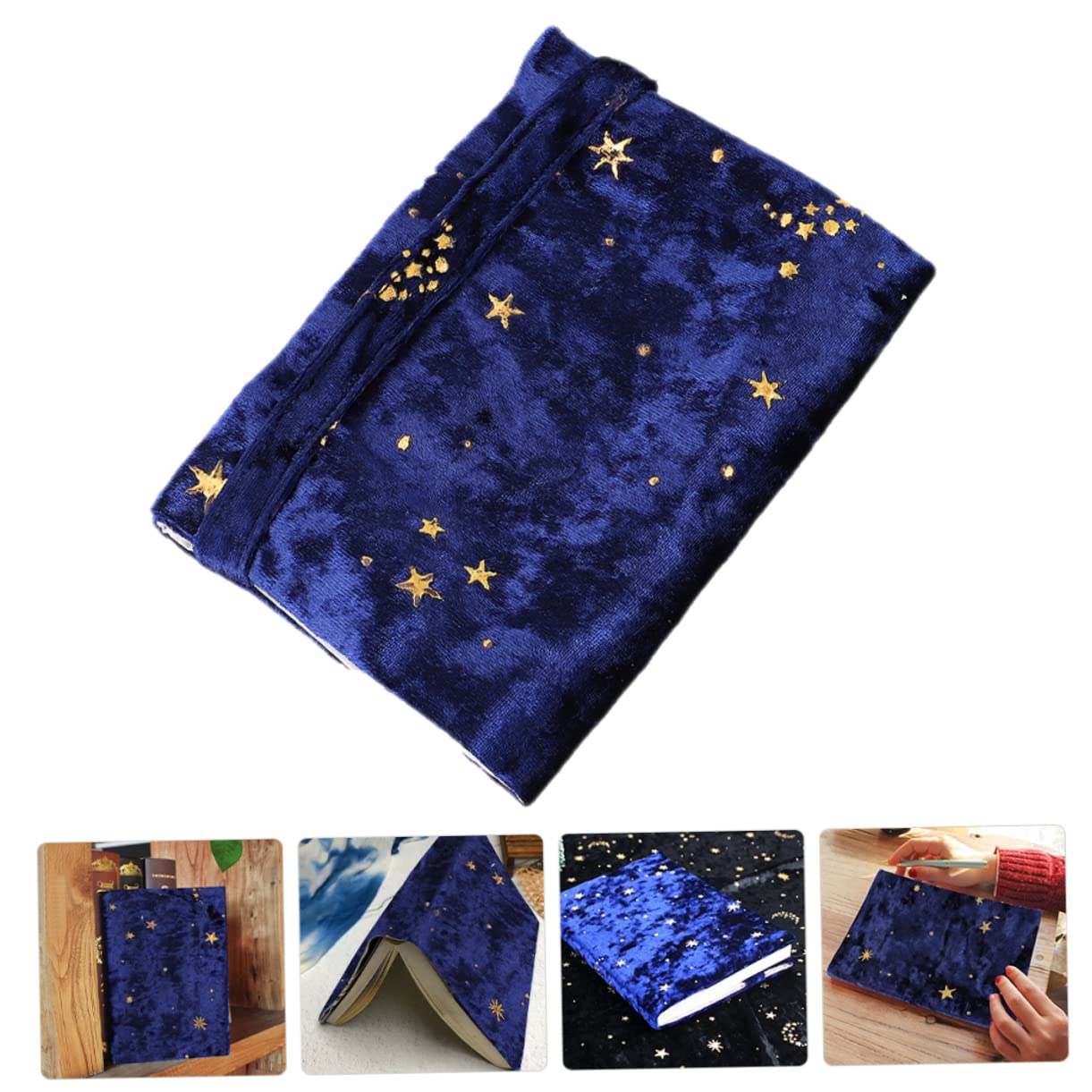 NUOBESTY 3pezzi Copertina Protettiva Per Libri Tessuto Decorativo Astuccio Per Diario Velour Scuro Resistente Strappi e Macchie Per Proteggere Libri e Taccuini