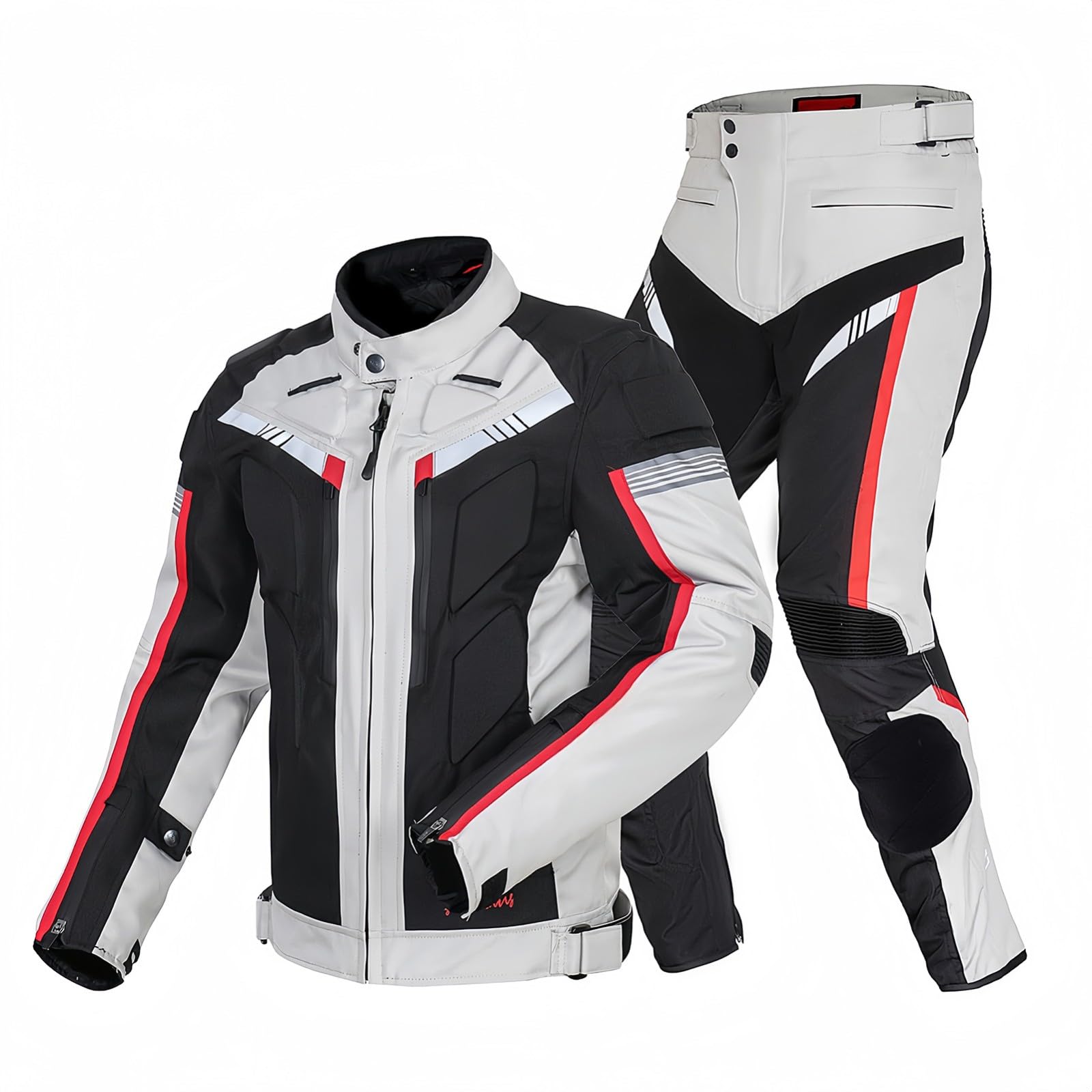 Traje De Moto Impermeable para Hombre Chaqueta Y Pantalón De Moto Traje De Blindado con Certificación CE Armadura Extraíble para Las Cuatro Estaciones Deportes Al Aire Libre