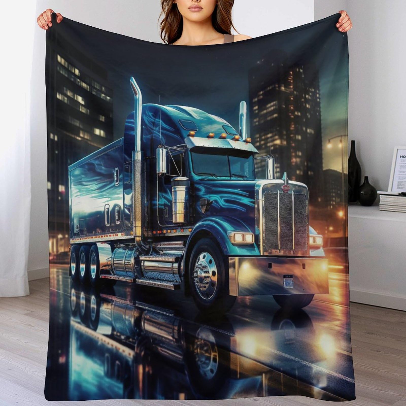 Camion couverture flannel douce 150x200cm pour lit et canapé