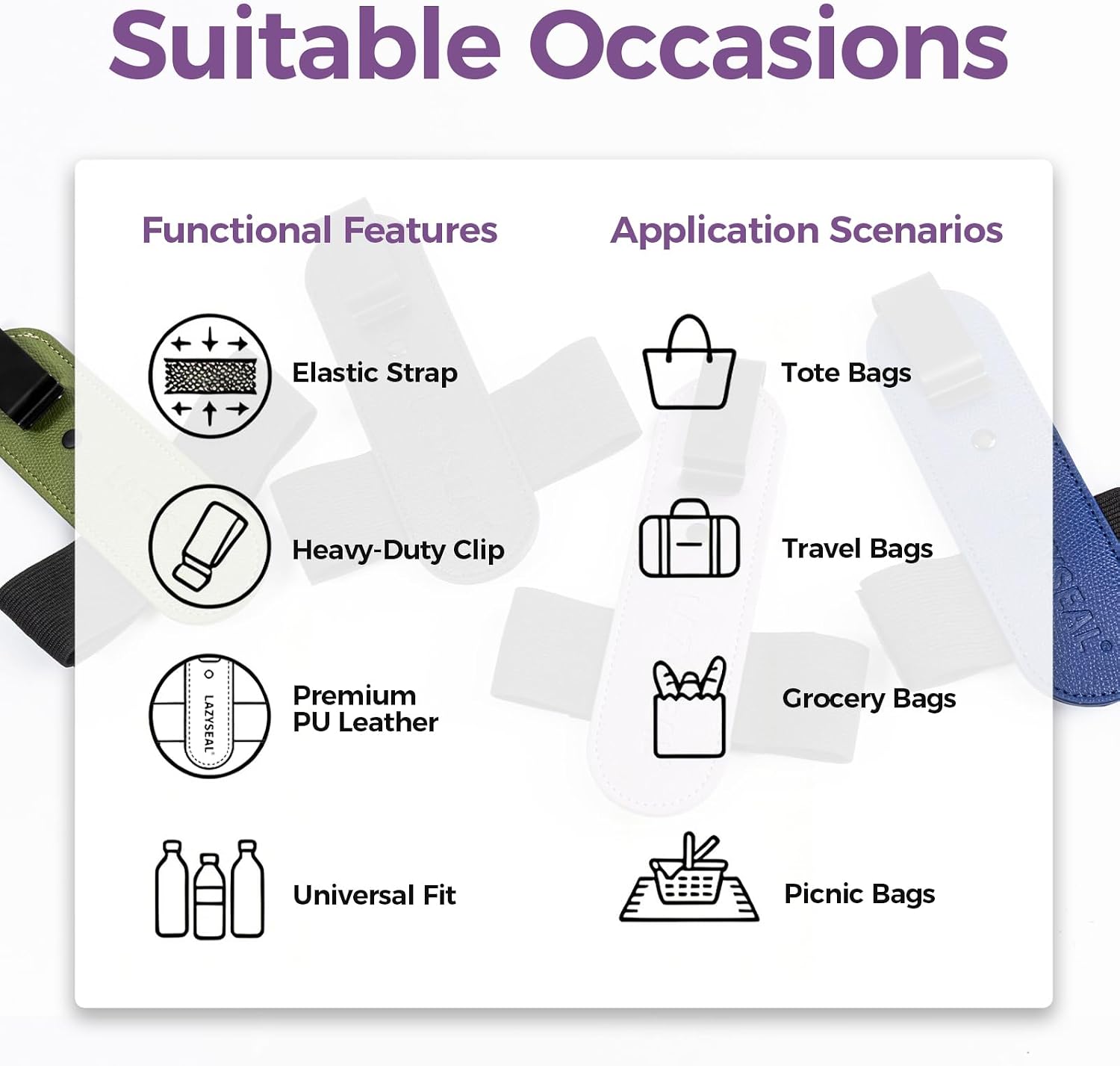 Adjustable Cup Holder Insert for Tote Bag, Backpack & Shopping Bags - Anti-Spill Water Bottle Holder Clip with Anti-Slip Strap - Secure Drink Organizer for Grocery & Travel (Purple)