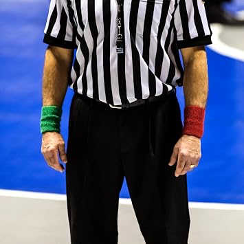 Deekin Wrestling Wrist Bands Red Green 5 Wrist Bands Set Official Referee Wristband Wrestling Armbands for Tournament Dual Meet Events