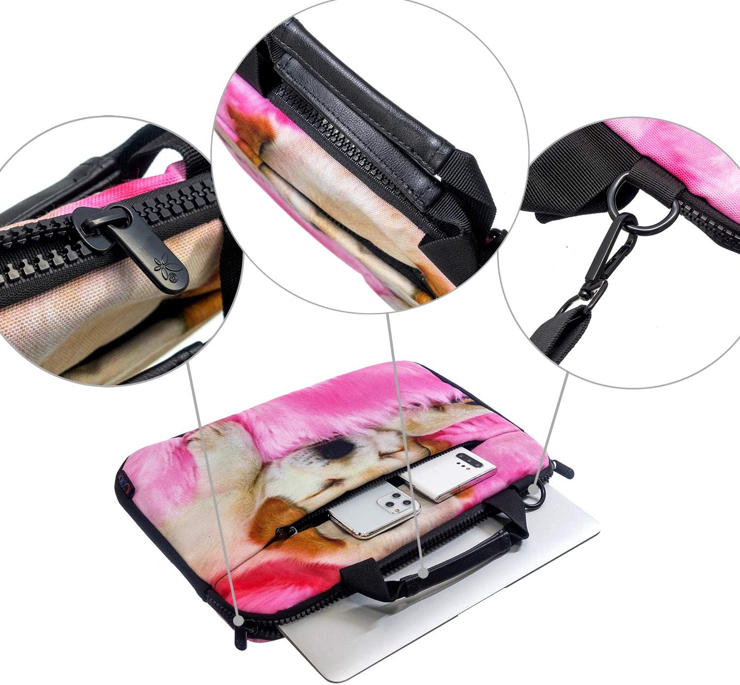 iColor Canvas Laptop Carrying Shoulder Sleeve Carrying Case Protective Bag Briefcase for 11.6 12 12.9 13 13.3 Inches Laptop Ultrabook Netbook (Csh-03) - Image 4