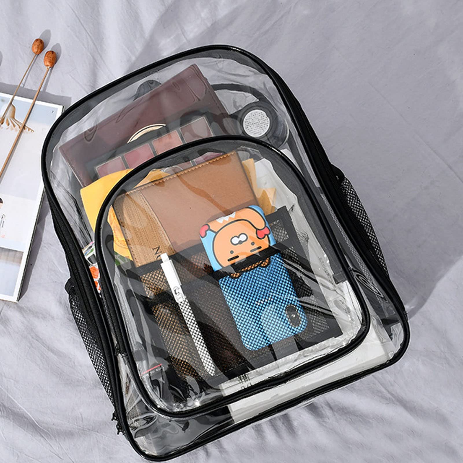 YGR Mochila transparente de PVC resistente Mochila transparente con