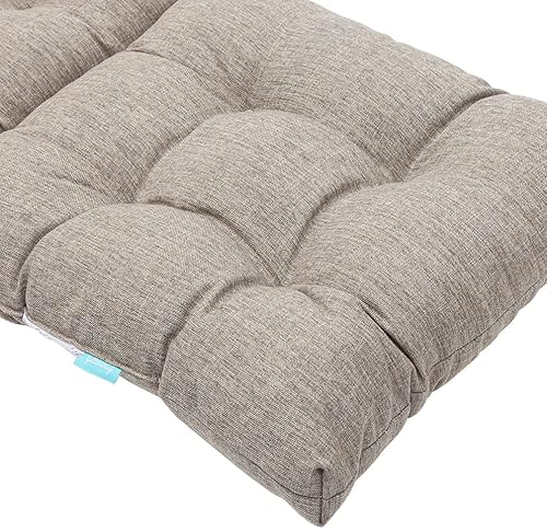 Qilloway Indoor/Outdoor High Back Chair Cushion,Tufted, Replacement Cushions - Pack Of 4. (Tan/Grey) #TOP2