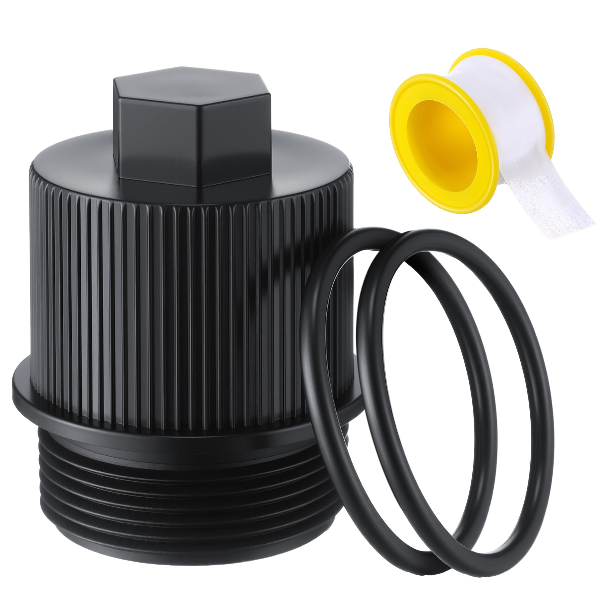 Dreyoo 1 Pack Filter Drain Plug with O-Ring, PTFE Raw Tape Compatible with Pentair 190030 Clean & Clear Plus, FNS Plus, an...