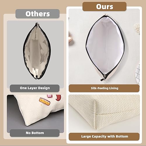 Miniatura 4 de Bolsa de maquillaje personalizada con inicial, bolsa de maquillaje cosmética con letras A-Z, bolsa de maquillaje de viaje, bolsa de aseo con