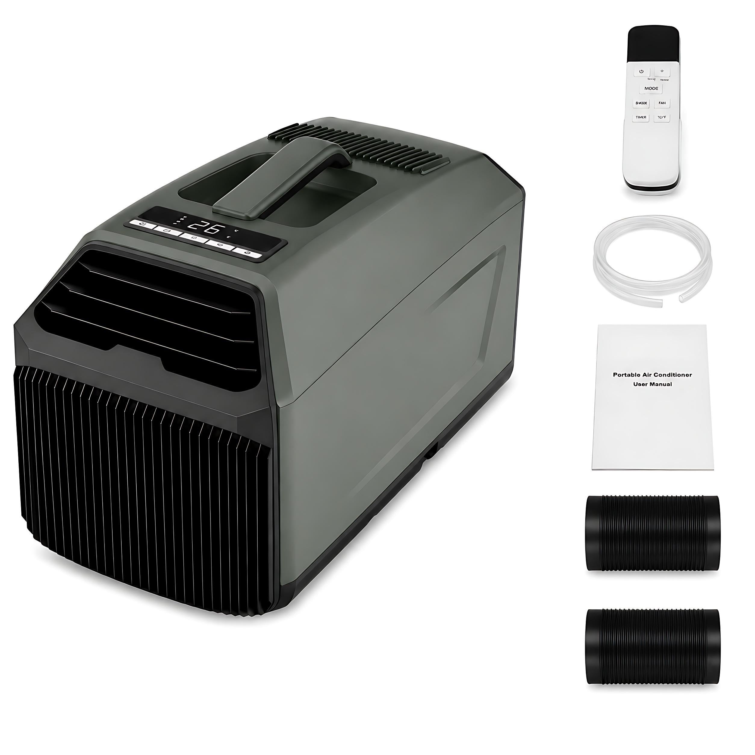 KPOUYYDS Mini AC Unit, Portable Room Air Conditioner - 4500/5100 BTU Dual Hose, True Dual-Rotor, 330W Power-Saving, 36dB Quiet 4-in-1 Tech for Bedroom, Dorm, Van Life, Off-Grid Camping 4500BTU/AC