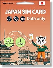 Japan SIM Card – Prepaid Data Plans | 1GB Daily,3 Days | High-Speed 4/5G LTE | No Daily Restrictions | Perfect for Tourists & Business Travelers