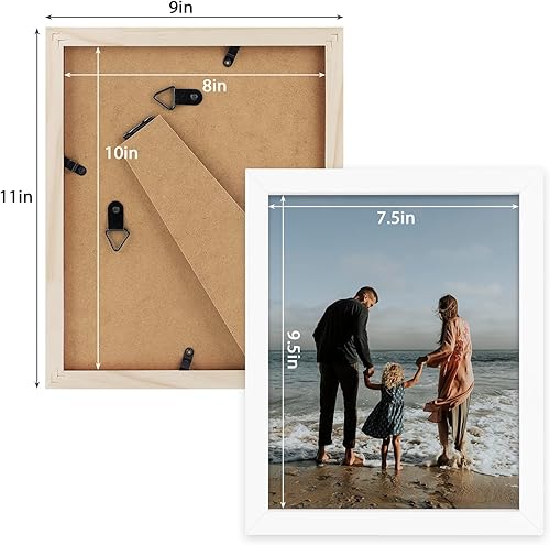 Miniatura 5 de Golden State Art, Portarretratos marrón de 8 x 10 pulgadas, fotos de 8 x 10 pulgadas sin paspartú, madera maciza, vidrio templado HD (mesa o