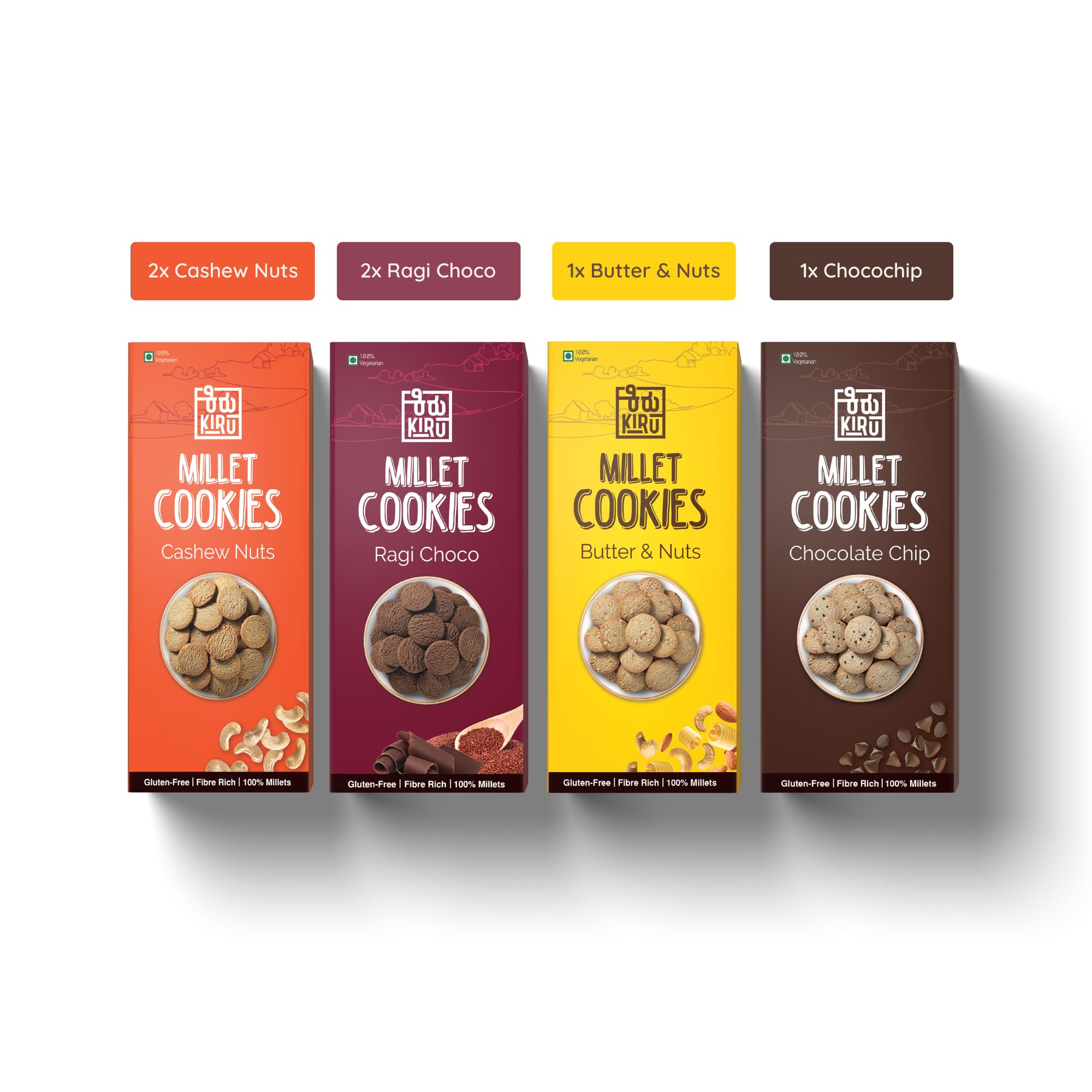 Kiru Millet Cookies Combo | Pack of 6 | Millet Biscuits | No Maida Biscuit | Healthy Cookies | Gluten Free Biscuits | Digestive Biscuits | Millet Snacks | Baby Biscuits | Ragi Biscuits | Cashew Nut Biscuit | Butter n Nut Cookie | Chocolate Chip Cooki (B0CKW75718) Amazon Price History, Amazon Price Tracker