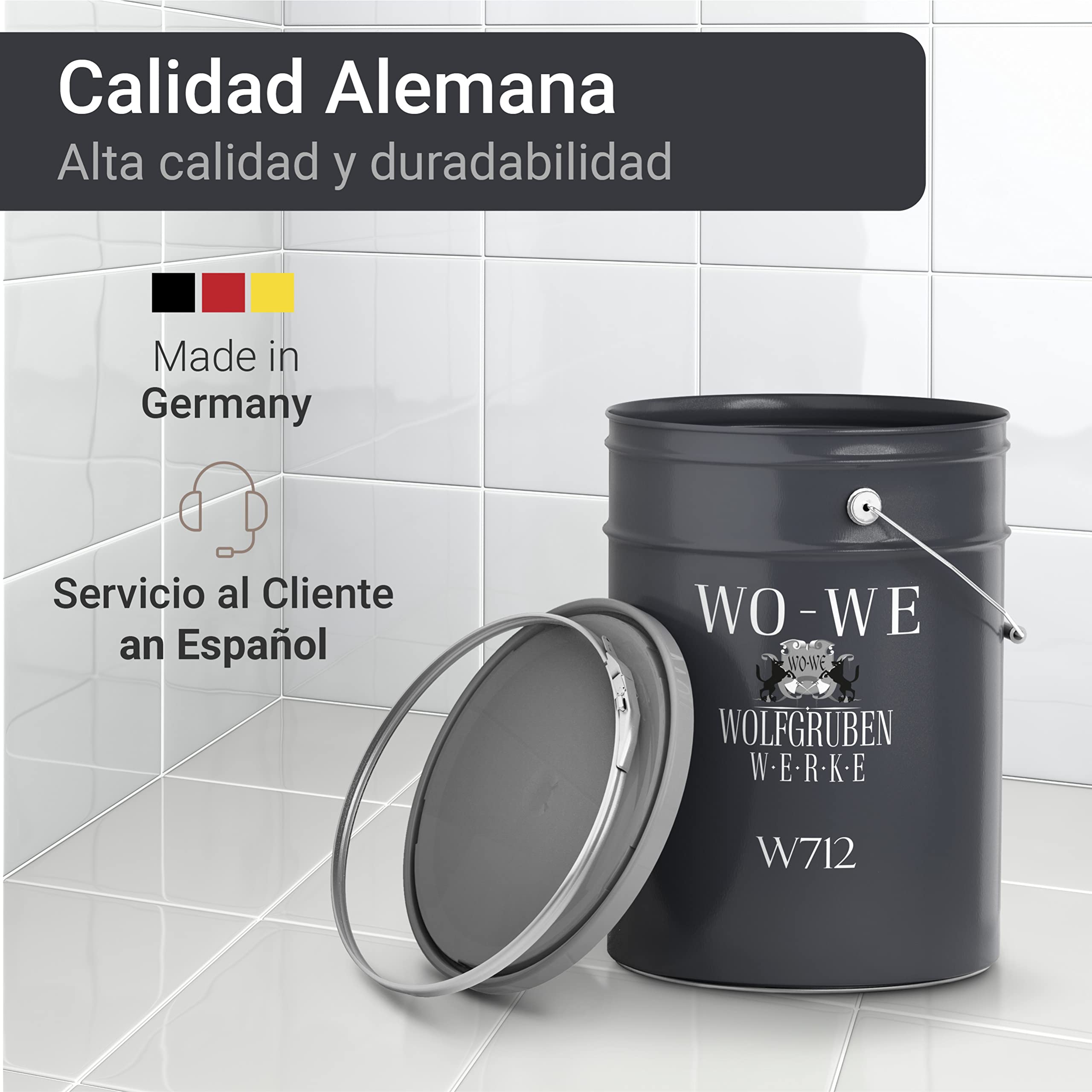 WO-WE Pintura MATE Resina Epoxi para baldosas en Baño Cocina W712 - Blanco puro - 2,5Kg