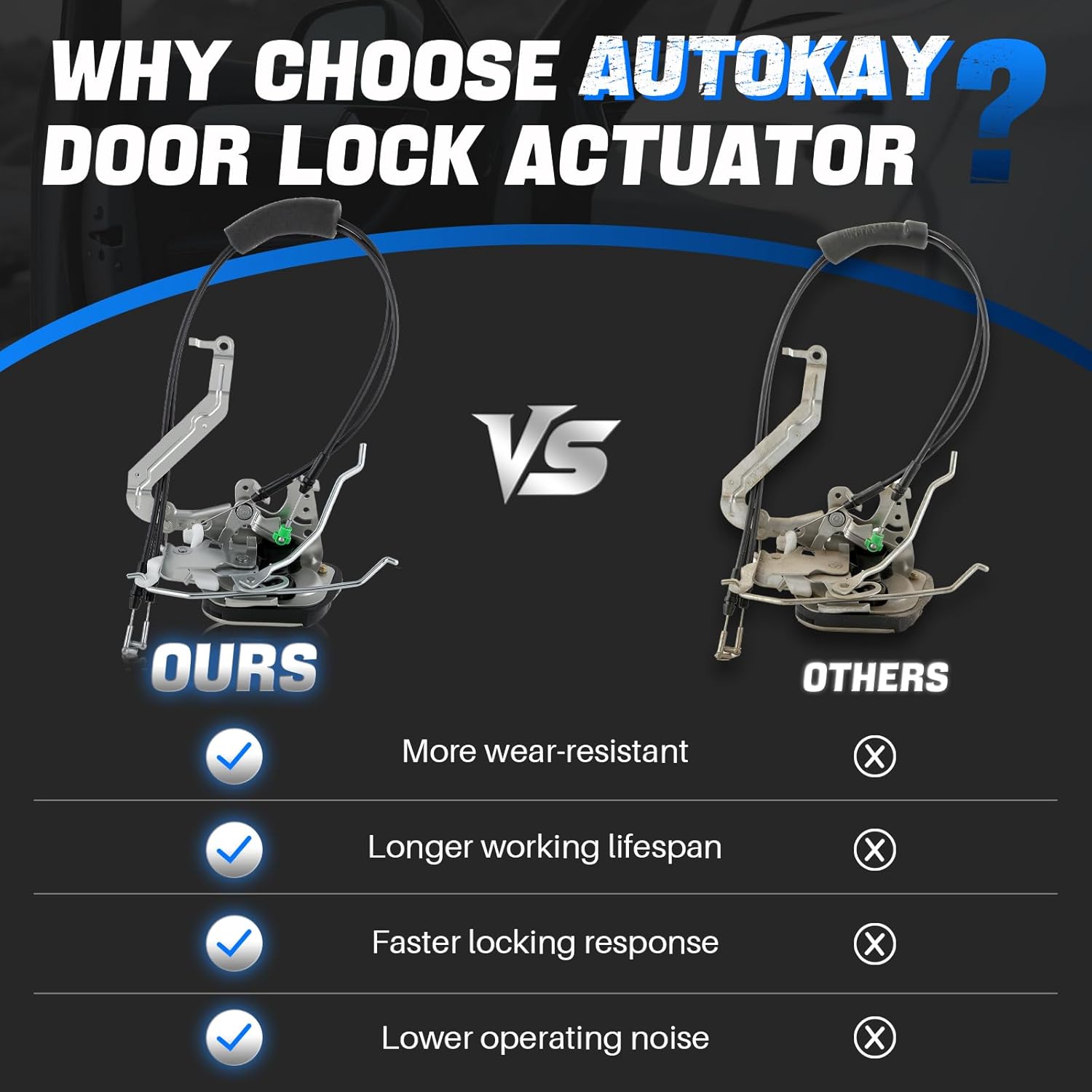 AUTOKAY 69303-0C010 Front Left Driver Door Lock Latch Actuator Fits for Toyota Sequoia 2001 2002 2003 2004 2005 2006 2007 Tundra 2005 2006 RE#69304-0C010 69304 0C010 693040C010