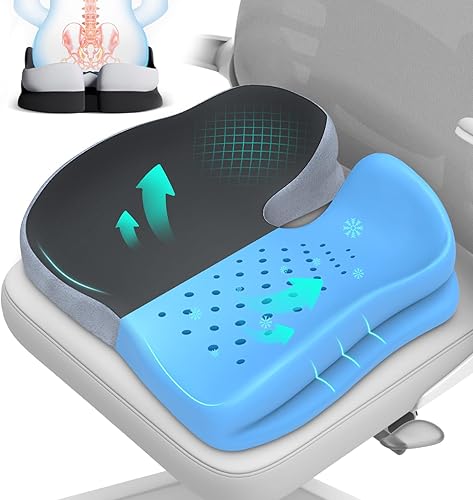 Cojines de asiento para sillas de oficina o dolor de espalda sentado durante mucho tiempo, cojín de espuma viscoelástica, cojín para silla de