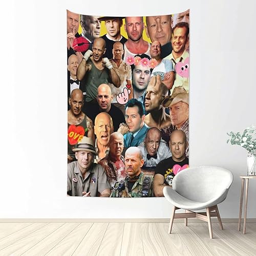 zyqubaw Tapiz de Bruce Willis para colgar en la pared, póster para dormitorio, sala de estar, decoración de dormitorio universitario, habitación,