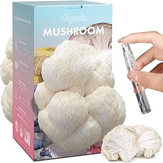 USA Organic 4lbs Lions Mane Mushroom Growing Kit, Double-Side Mushroom Grow Kit Indoor, Harvest Gourmet Mushrooms in 10 Days, Top Gardening Gift, Holiday Gift