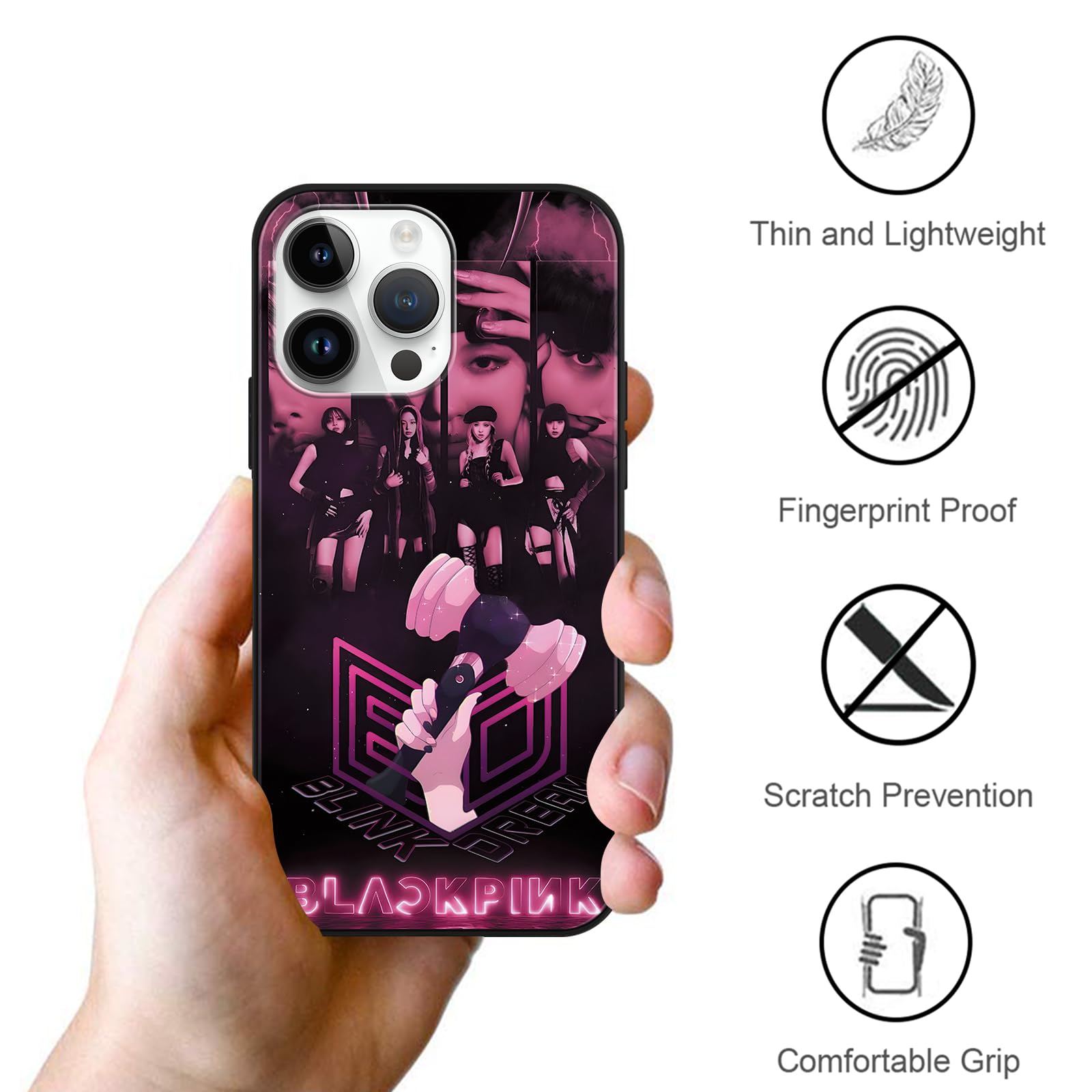 Blackpick 2 Custodie Per Xiaomi Redmi A1 Con Design Kpop Blackpink, Morbide Cover In TPU Antiurbo Con Protezione Lente - 4