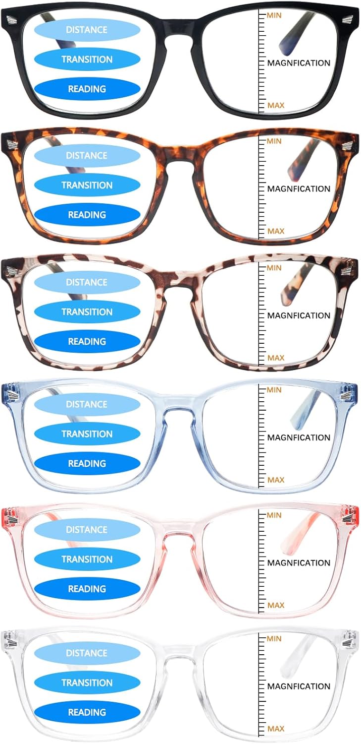VIDEBLA 5 Pack Blue Light Blocking Reading Glasses,Spring Hinge Readers for Women Men,Anti UV Ray Filter Nerd Eyeglasses