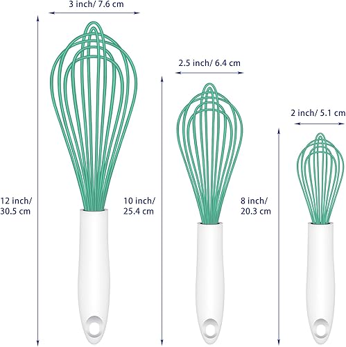 Miniatura 53 de Batidor de silicona morado apto para lavavajillas, diseño sellado impermeable, juego de 3, batidores de cocina profesionales para cocinar Premium