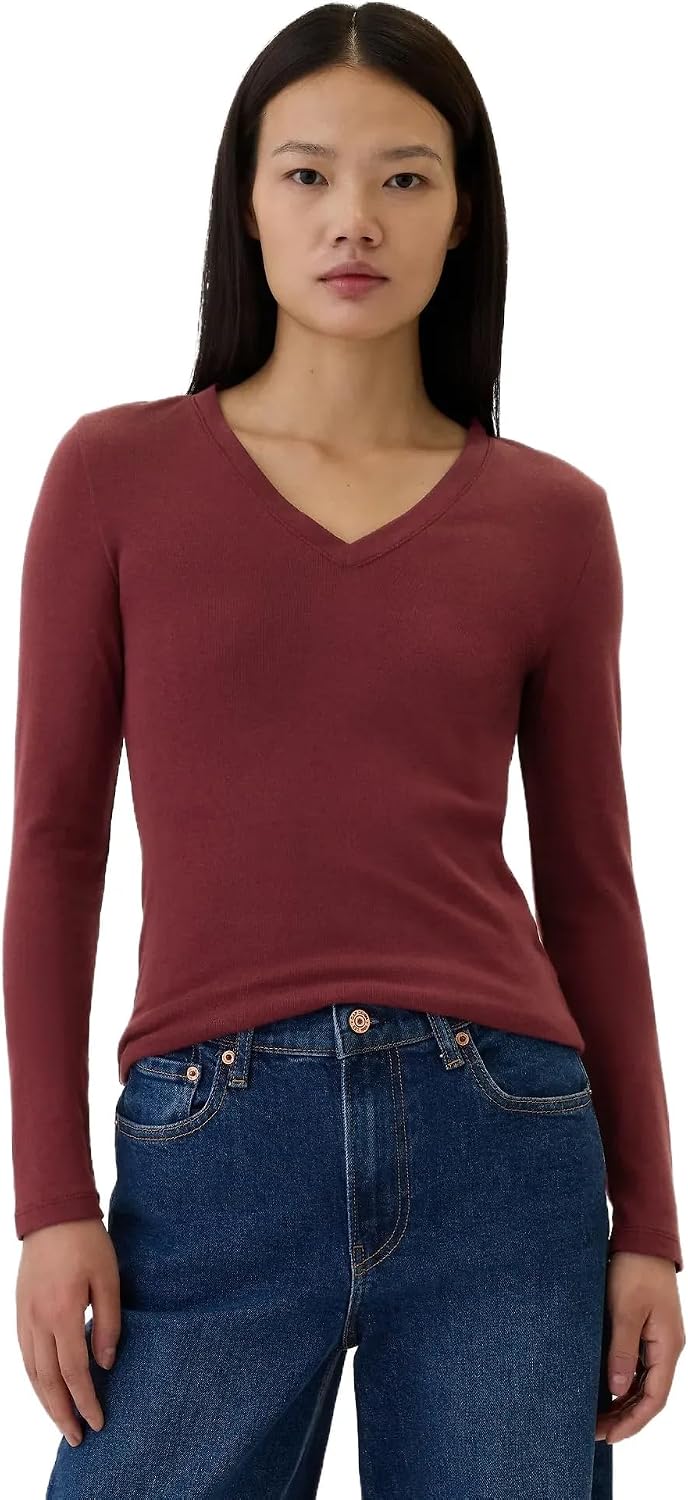 Gap Women's Long Sleeve Favorite V-Neck T-Shirt