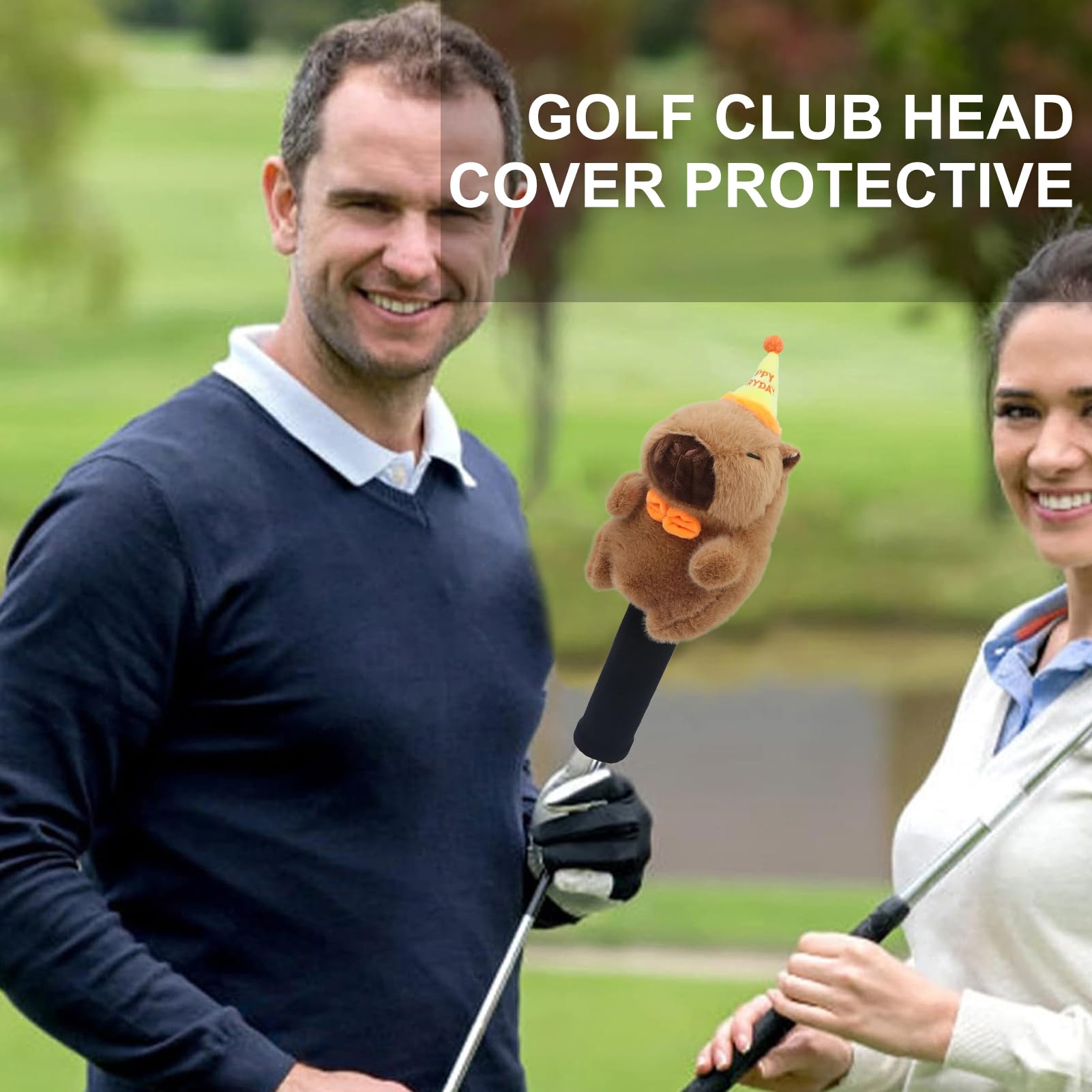 Housse décorative pour club de golf 3 bois 5 bois, motif animal fantaisiste en peluche, cadeau pour papa, convient pour les cours, les jeux de bienfaisance, les événements caritatifs