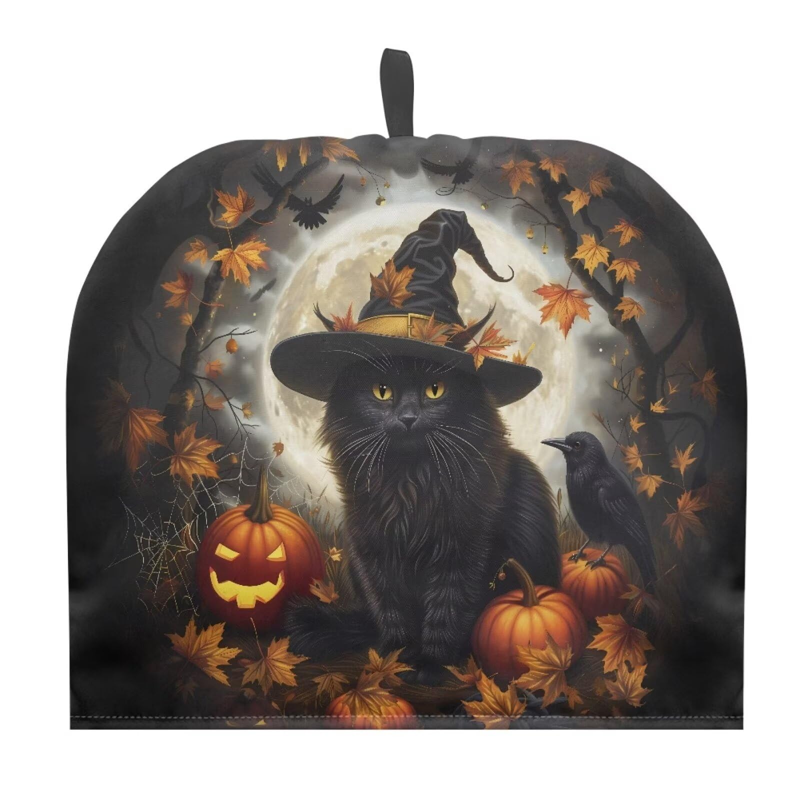UNICEU Black Cat Teapot Dust Covers Cosy Insulated Large Tea Pot Breakfast Kettle Cozies Home Kitchen Office Halloween Decor