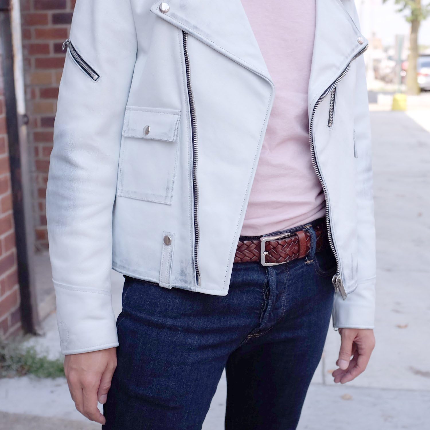 Falari Men's Braided Belt 100% Genuine Leather Stainless Steel Buckle 35mm - Image 4